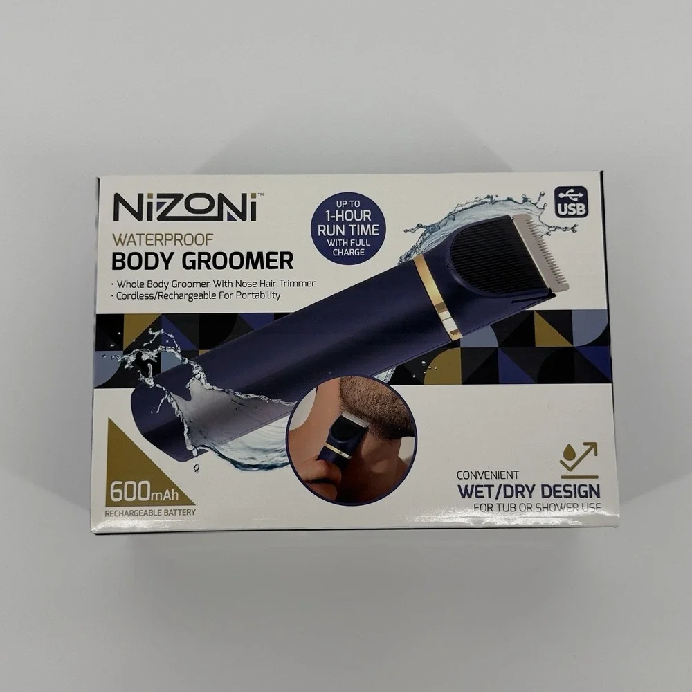 NIZONI Waterproof Body Groomer Trimmer USB Rechargeable Wet Dry Nose Hair‎ Kit
